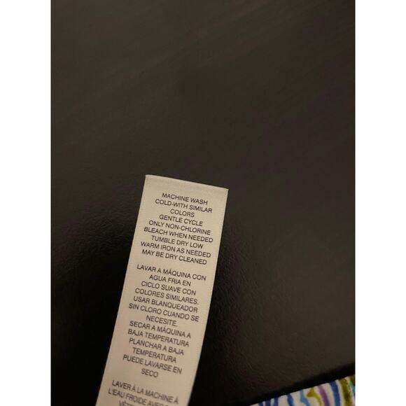 Chico's Pants Womens 3 US XL Blue Green Paisley Pull On Wide Leg Cropped Stretch - Picture 5 of 9